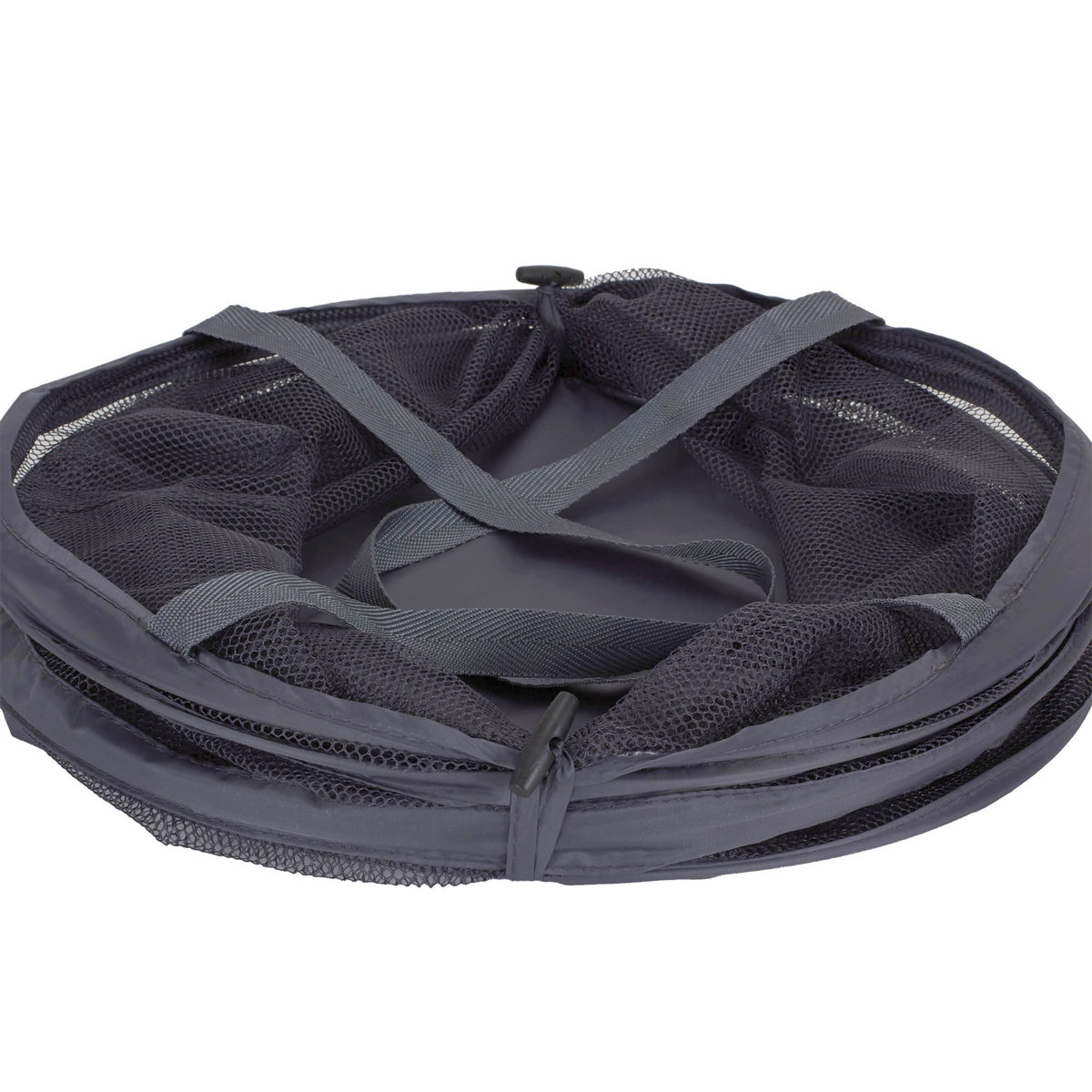 Pop-Up Mesh Laundry Hamper, Springform Steel Frame, Mesh Lining for Air Circulation, Large Capacity, Easy Set-Up, Compact Storage, Charcoal